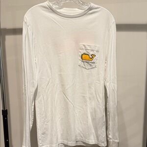 Vineyard Vines Men's White Long Sleeve Tee with Taco Logo